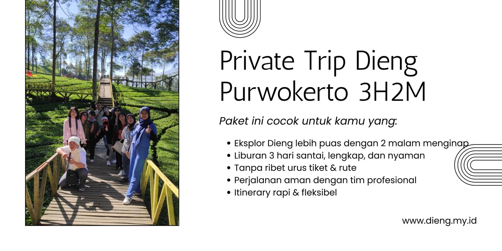 Private Tour Dieng 3H2M – Start Purwokerto, Bebas & Fleksibel