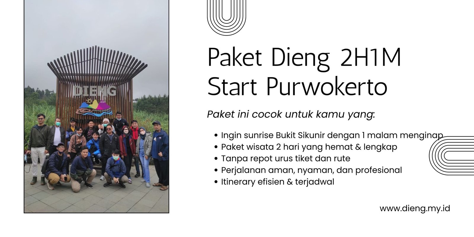 Paket Travel Purwokerto Dieng 2 Hari 1 Malam, Lengkap & Santai